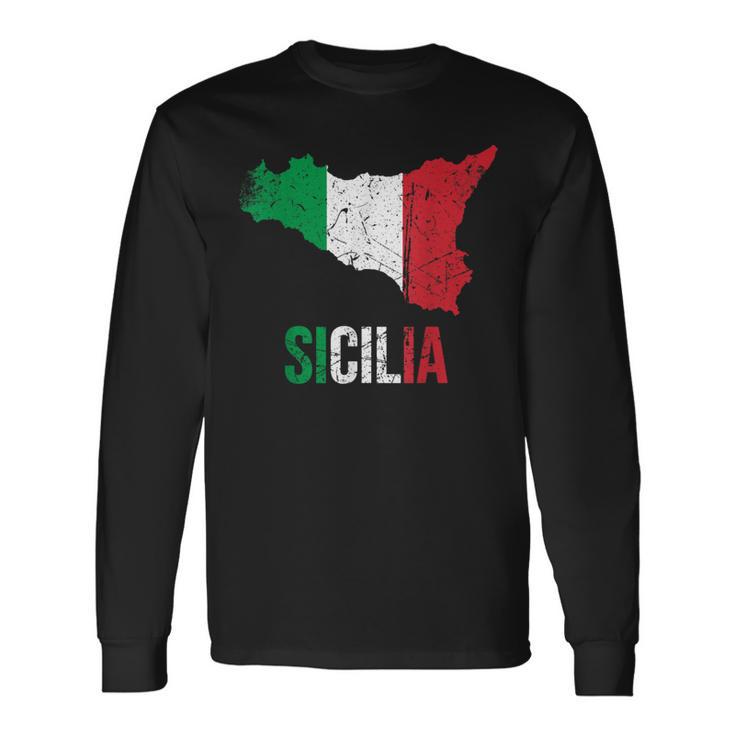 Sicilia Bella Italia Sicily Langarmshirts Geschenkideen