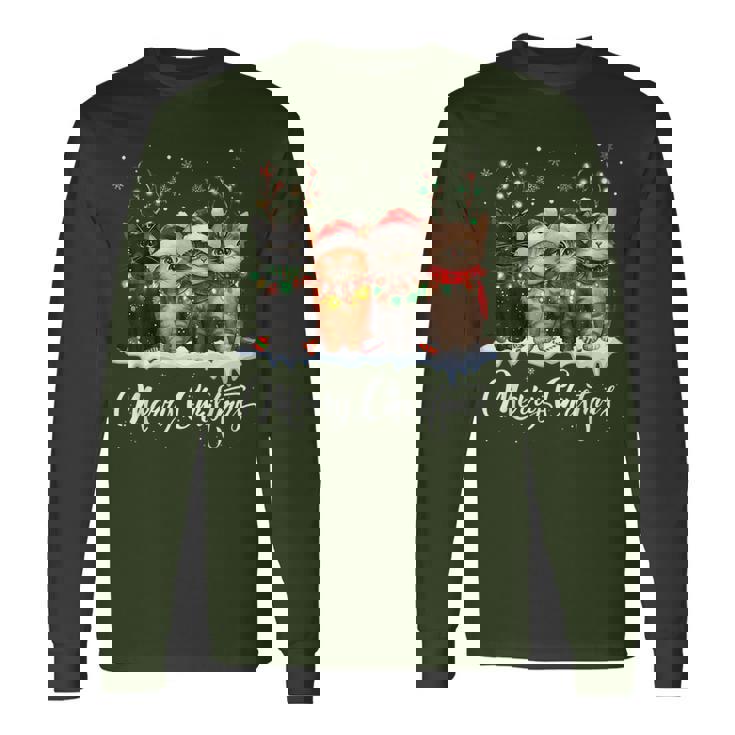 Merry Christmas Cat Christmas Light Reindeer Santa Christmas T