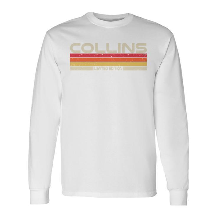 Collins Nachname Geburtstag Familientreffen 80Er 90Er Sonnenuntergang Langarmshirts Geschenkideen