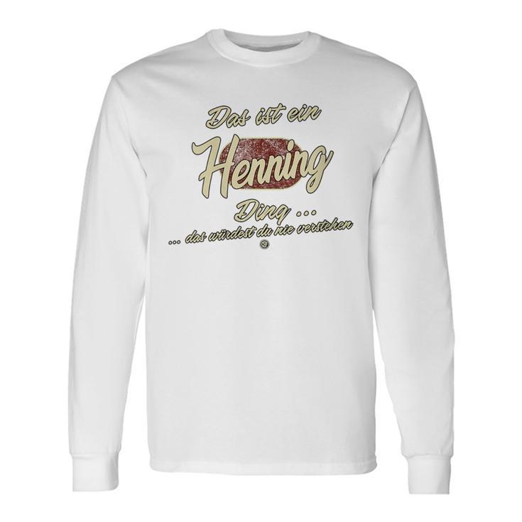 Damen Das Ist Ein Henning Ding Lustiges Familie Henning Mit-Ausschnitt Langarmshirts Geschenkideen