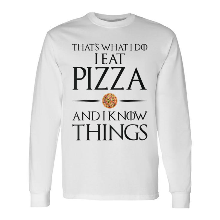 Pizza Das Ist Was Ich Essen Und Weiß Dinge German Gray Langarmshirts Geschenkideen