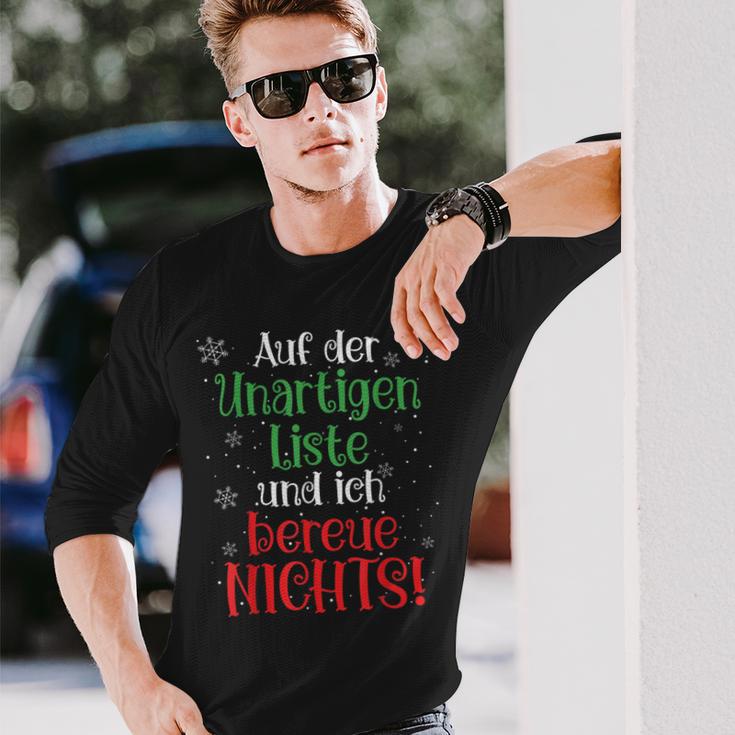 Auf Der Unartigen Liste Christmas Outfit Christmas Langarmshirts Geschenke für Ihn