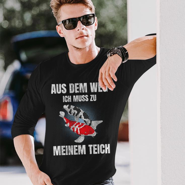 Aus Dem Weg Ich Muss Zu Meiner Pond Koi Carp Garden Pond Langarmshirts Geschenke für Ihn