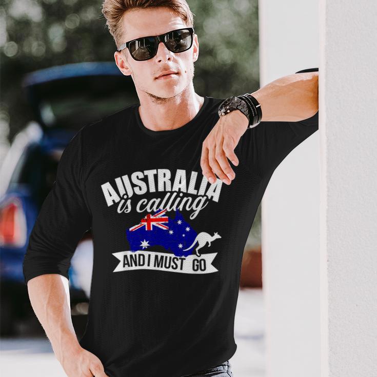 With Australien Ruft Und Ich Muss Gehen Langarmshirts Geschenke für Ihn