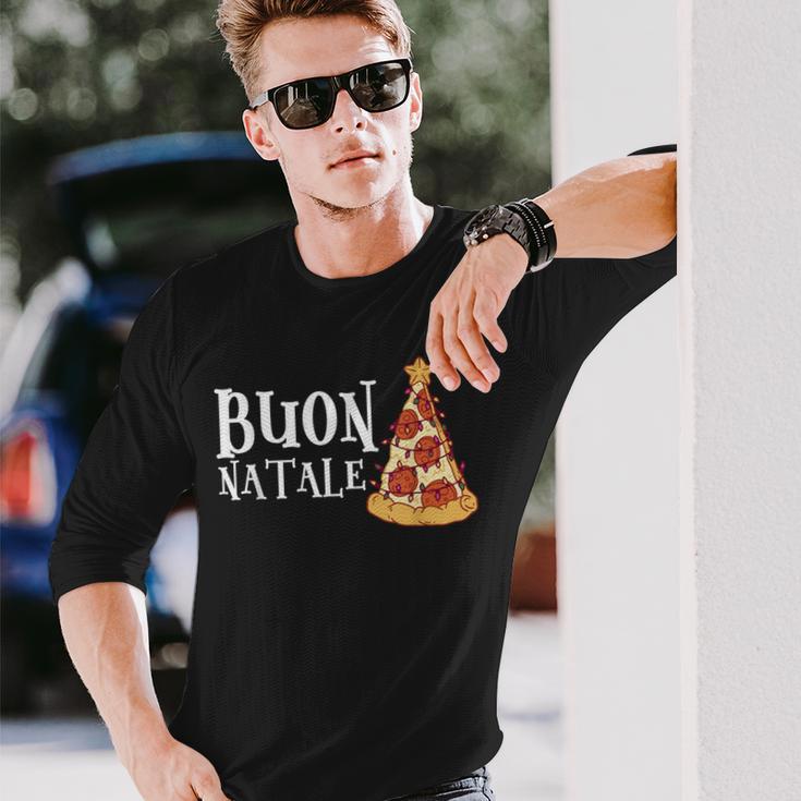 Buon Natale Christmas Italy Pizza Langarmshirts Geschenke für Ihn