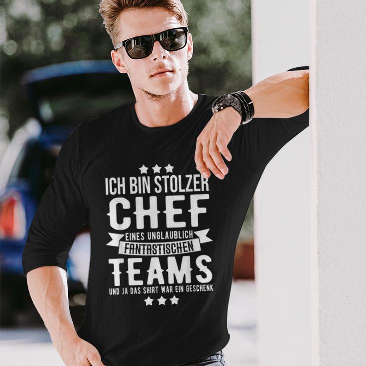 Chef Saying Ich Bin Stolzer Chef Eines Fantastische Teams S Langarmshirts Geschenke für Ihn