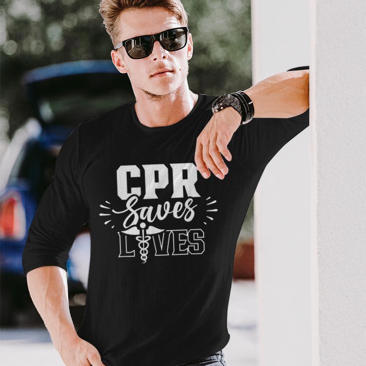 Cpr Rettet Leben Paramedic Emergency Paramedic Profession Langarmshirts Geschenke für Ihn