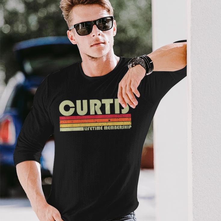 Curtis Nachname Lustiges Retrointage 80Er 90Er Geburtstag Wiedersehen Langarmshirts Geschenke für Ihn