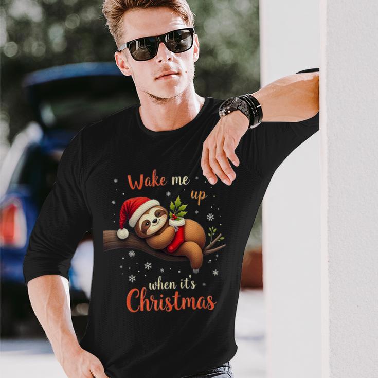 Cute Christmas Fautier Wake Me Up When Christmas Langarmshirts Geschenke für Ihn