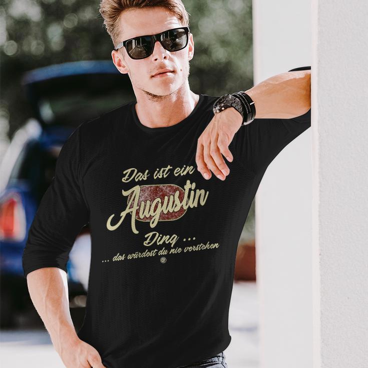 Damen Das Ist Ein Augustin Ding Lustiges Familie Augustin Mit-Ausschnitt Langarmshirts Geschenke für Ihn