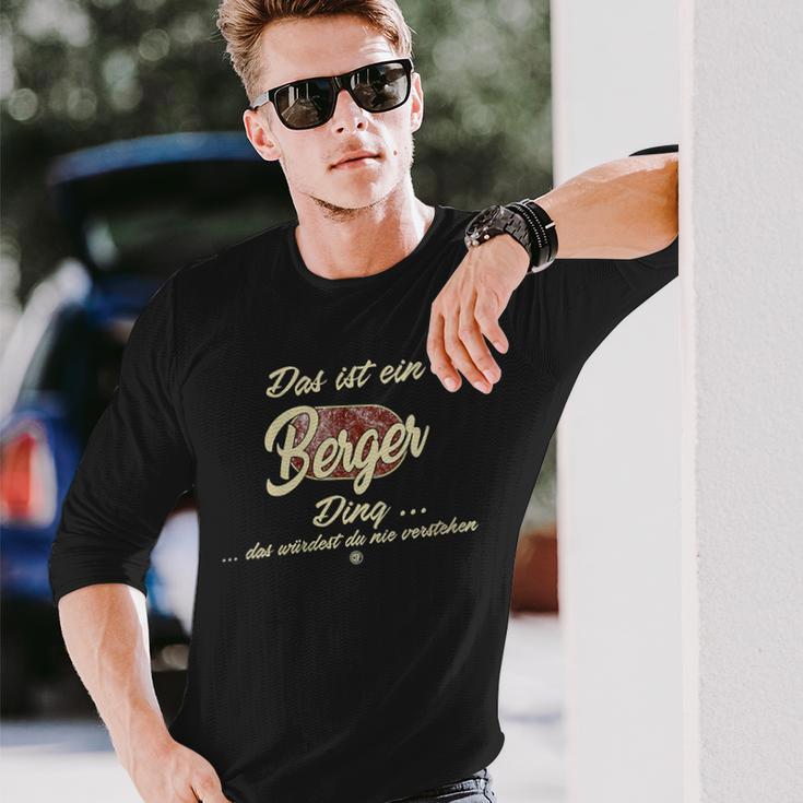 Damen Das Ist Ein Berger Ding Lustiges Familie Berger Mit-Ausschnitt Langarmshirts Geschenke für Ihn