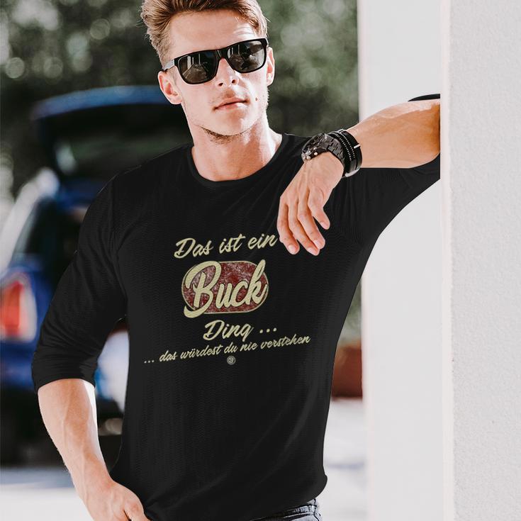 Damen Das Ist Ein Buck Ding Lustiges Familie Buck Mit-Ausschnitt Langarmshirts Geschenke für Ihn