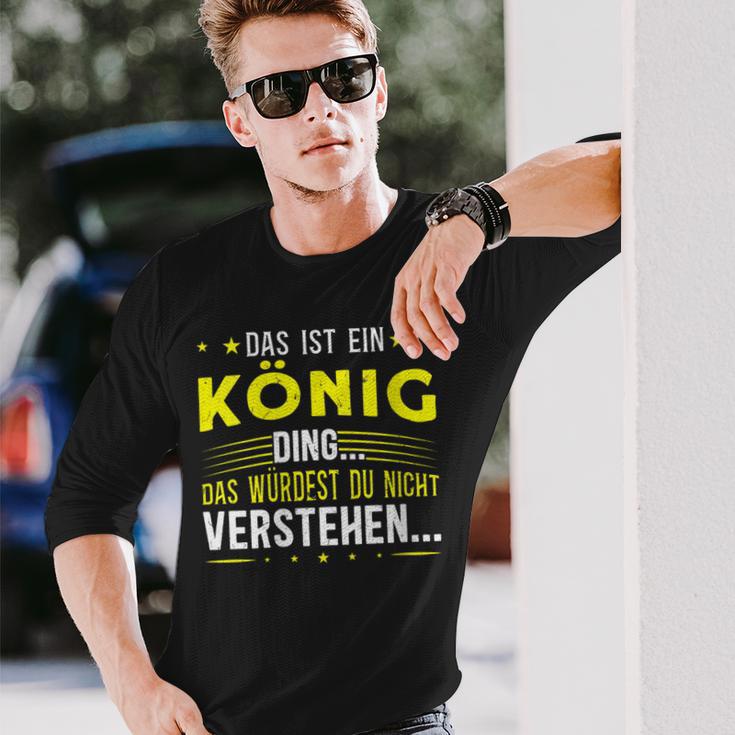 Damen Das Ist Ein König Ding Spruch Für Familie König Mit-Ausschnitt Langarmshirts Geschenke für Ihn