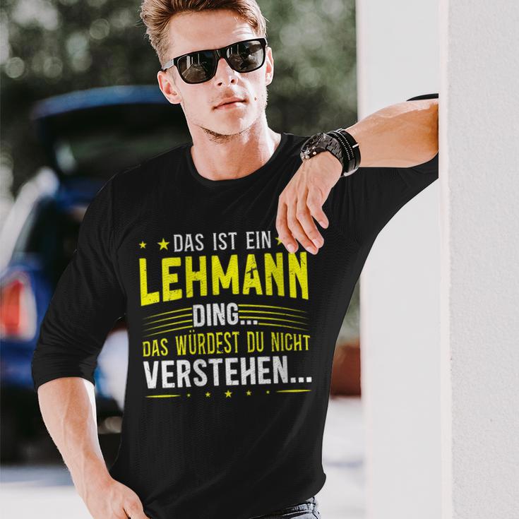 Damen Das Ist Ein Lehmann Ding Spruch Für Familie Lehmann Mit-Ausschnitt Langarmshirts Geschenke für Ihn