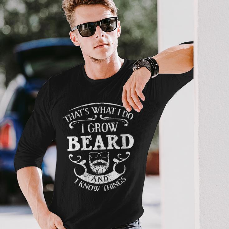 Damen Das Ist Was Ich Mache Ich Züchte Beard Und Ich Weiß Dinge Mit-Ausschnitt Langarmshirts Geschenke für Ihn