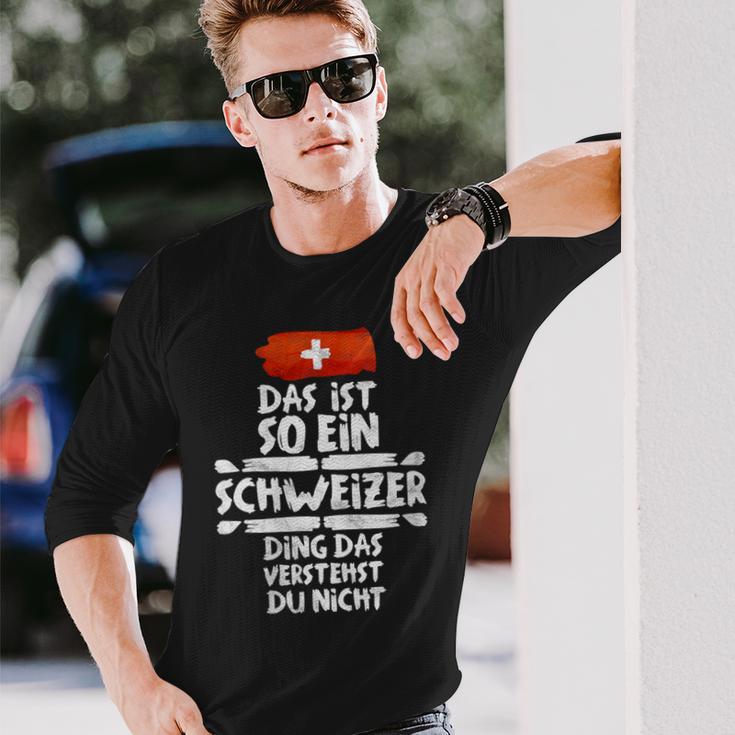 Damen Das Ist So Ein Schweizer Ding Dasersteht Du Nicht Mit-Ausschnitt Langarmshirts Geschenke für Ihn