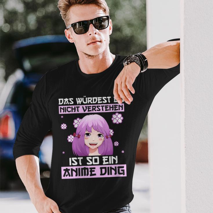 Damen Das Würdest Du Nichterstehen Ist So Ein Anime Ding Mit-Ausschnitt Langarmshirts Geschenke für Ihn