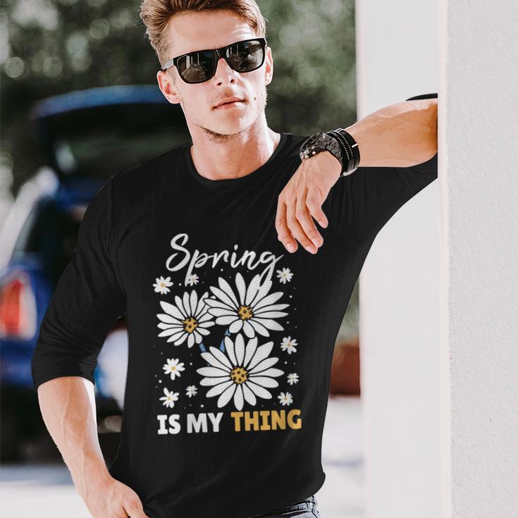 Damen Frühling Ist Mein Ding Gänseblümchen Mit-Ausschnitt Langarmshirts Geschenke für Ihn