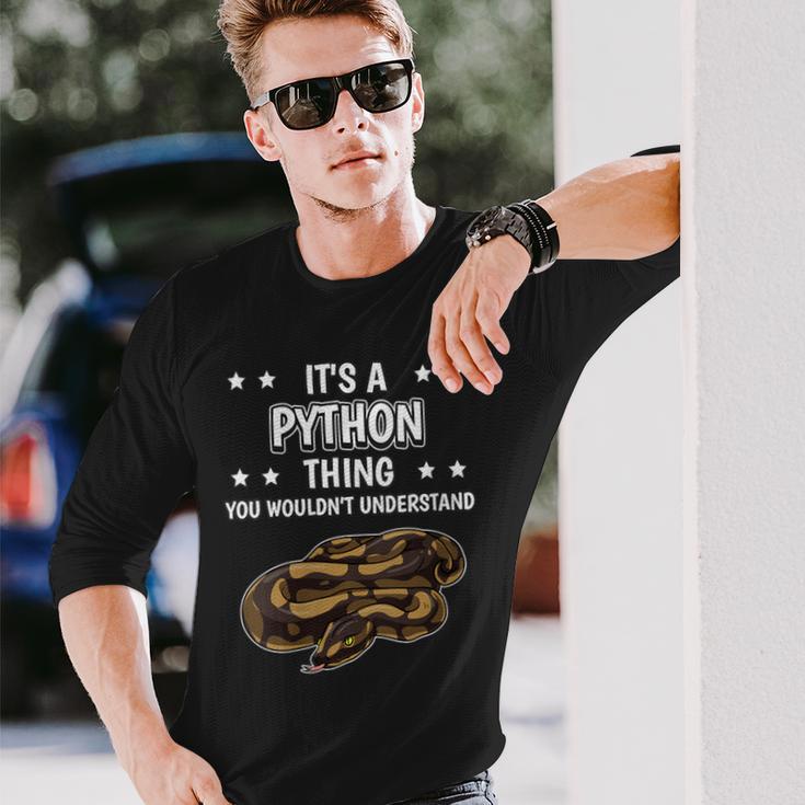 Damen Ist So Ein Python Ding Lustiger Spruch Pythons Mit-Ausschnitt Langarmshirts Geschenke für Ihn