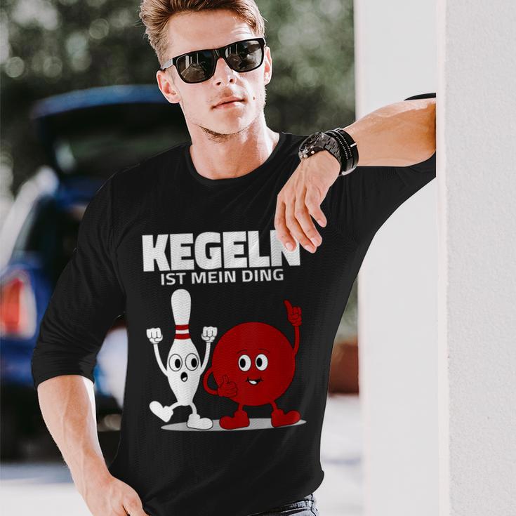 Damen Lustige Kugel & Kegel I Kegeln I Kegeln Ist Mein Ding Mit-Ausschnitt Langarmshirts Geschenke für Ihn