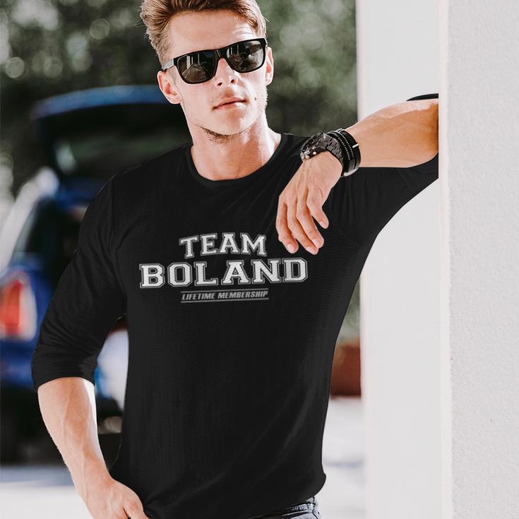 Damen Team Boland Stolzer Familienname Nachname Geschenk Mit-Ausschnitt Langarmshirts Geschenke für Ihn