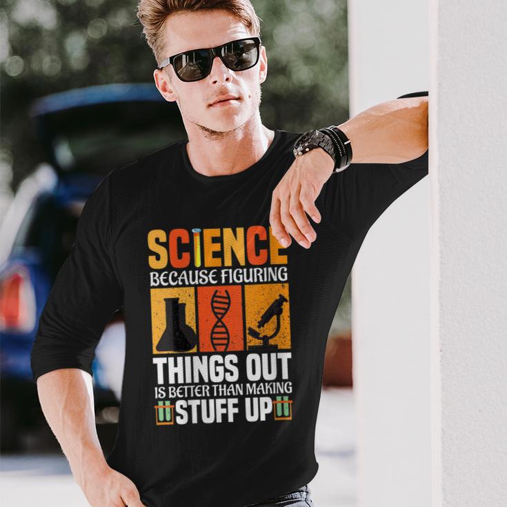 Damen Wissenschaft Weil Es Besser Ist Dinge Herauszufinden Wissenschaft Cool Mit-Ausschnitt Langarmshirts Geschenke für Ihn