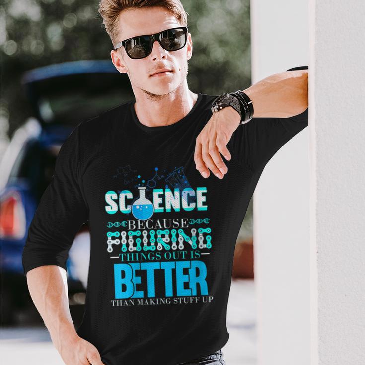 Damen Wissenschaft Weil Es Besser Ist Dinge Herauszufinden Scientist Mit-Ausschnitt Langarmshirts Geschenke für Ihn