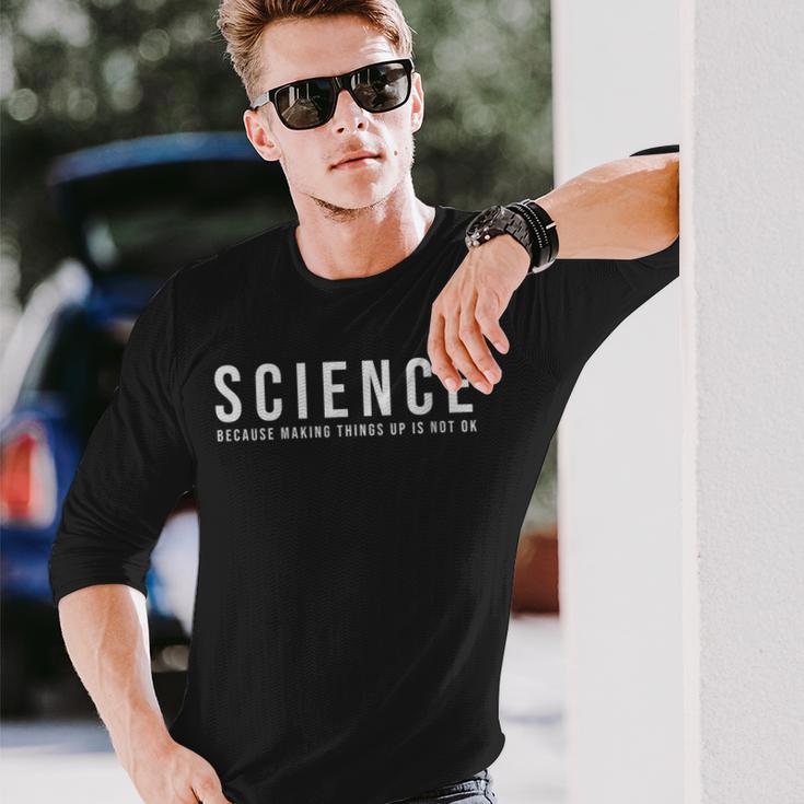 Damen Wissenschaft Weil Es Nicht In Ordnung Ist Dinge Zu Erfinden Mit-Ausschnitt Langarmshirts Geschenke für Ihn