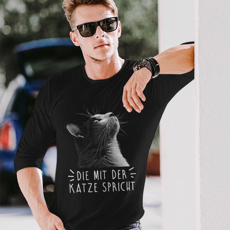 Die Mit Der Katze Sprechen Langarmshirts Geschenke für Ihn