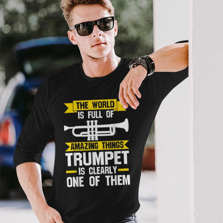 Die Welt Istoller Erstaunlicher Dinge Trompete Ist Klar Eins O Langarmshirts Geschenke für Ihn