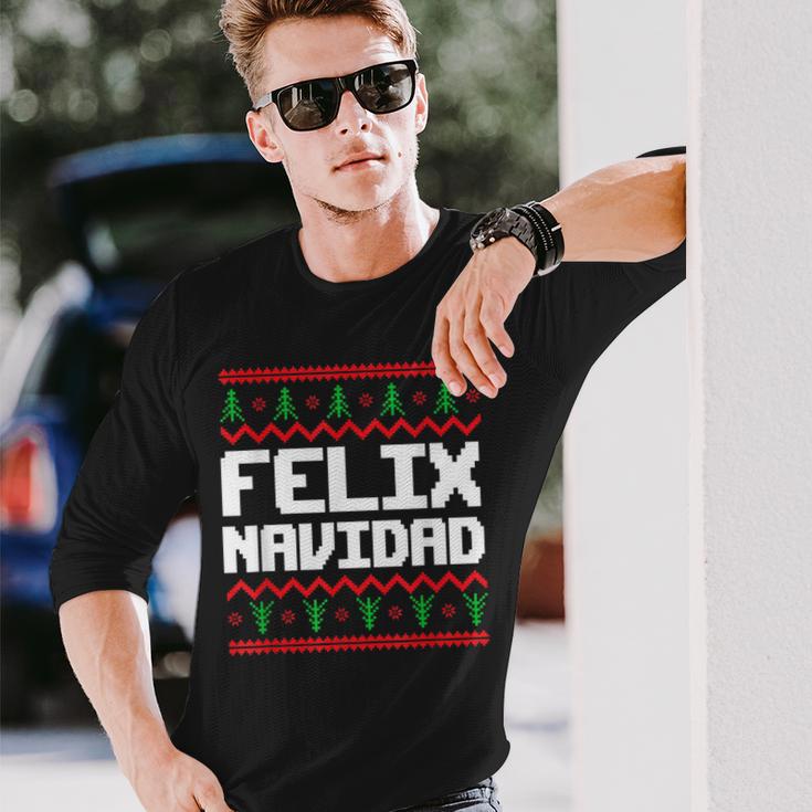 Felix Navidad Felix Name Day Xmas Langarmshirts Geschenke für Ihn