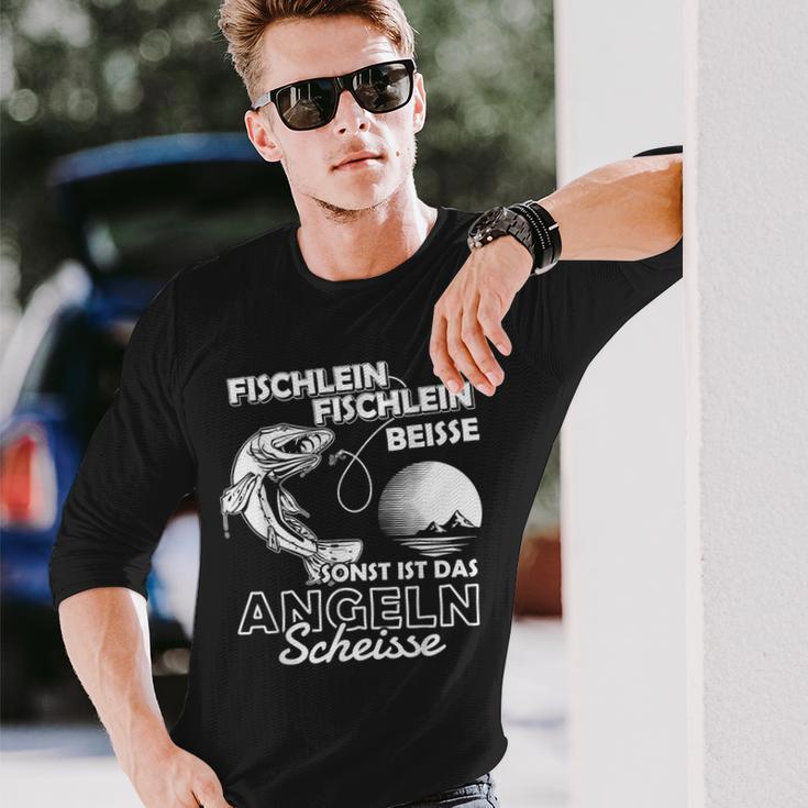 Fischlein Beisse Angler Fishing Langarmshirts Geschenke für Ihn