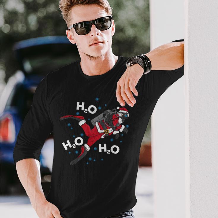 Diving H2o H2o H2o H2o Word Game Langarmshirts Geschenke für Ihn