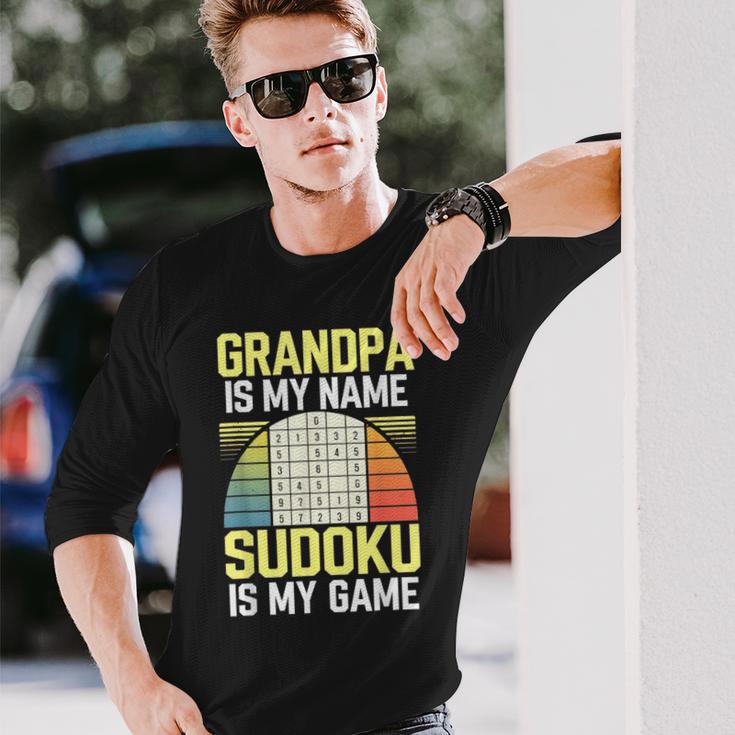 Grandpa Sudoku Langarmshirts Geschenke für Ihn