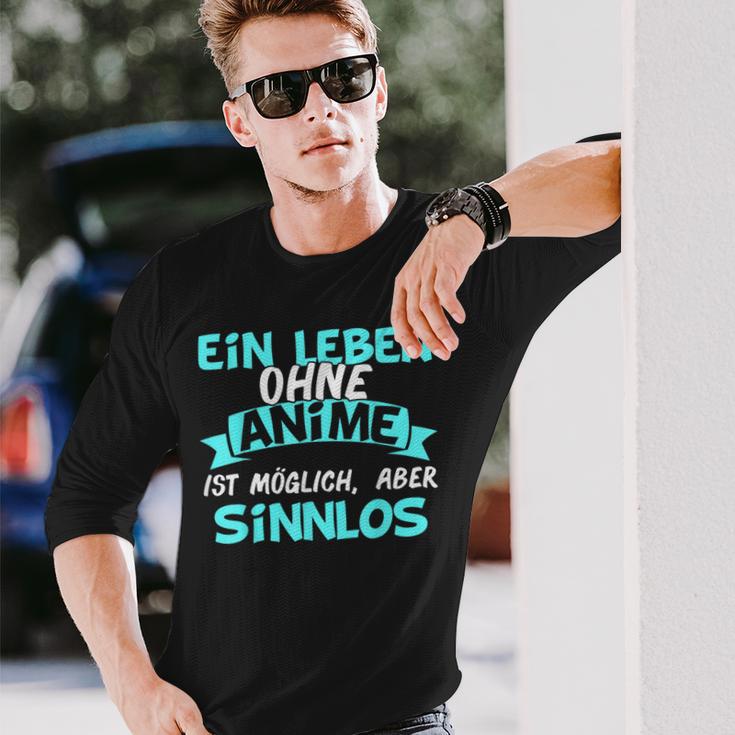 Otaku Sayings Ein Leben Ohne Anime Ist Sinnlos Langarmshirts Geschenke für Ihn