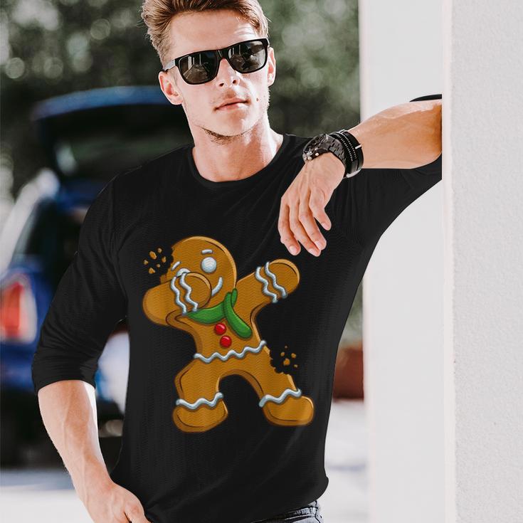 Gentle Gingerbread Man Christmas Dab Langarmshirts Geschenke für Ihn