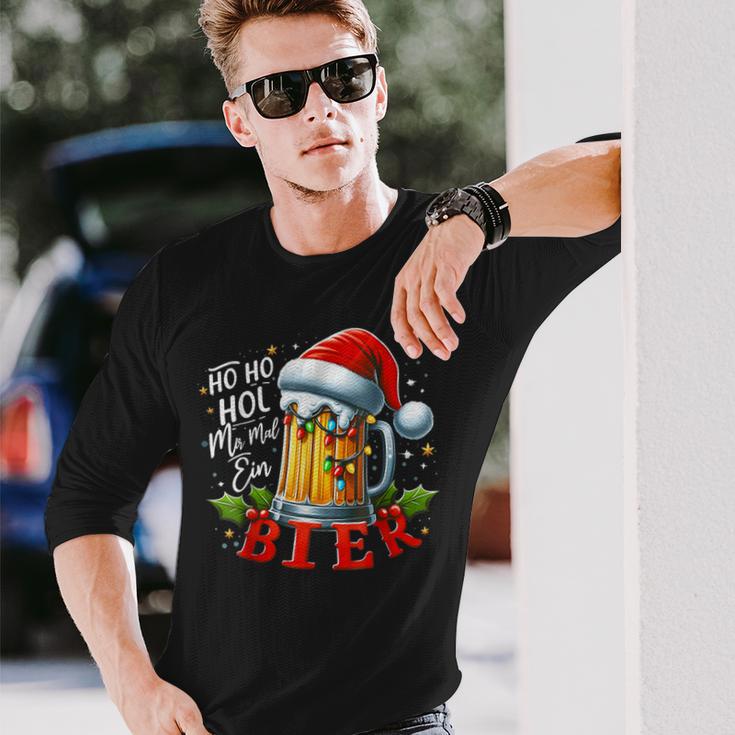 Ho Ho Hol Mir Mal Ein Bier Christmas Langarmshirts Geschenke für Ihn