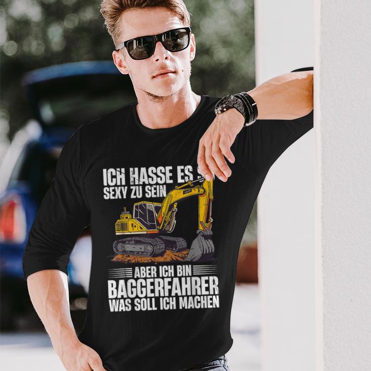 Ich Bin Baggerfahrer Construction Worker Digger Langarmshirts Geschenke für Ihn