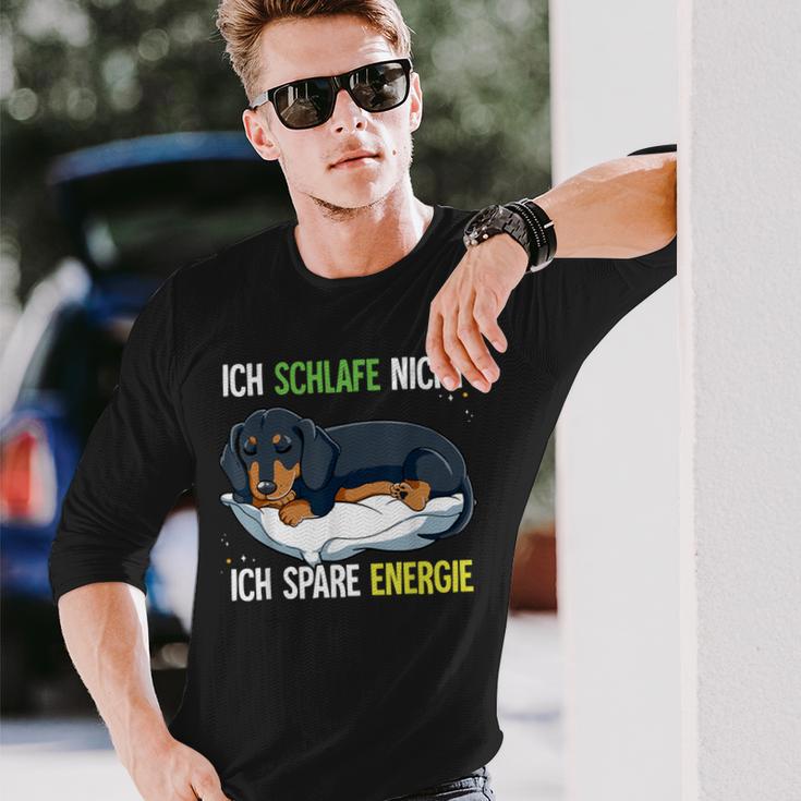 Ich Schlafe Nicht Ich Spare Energy Dachshund Langarmshirts Geschenke für Ihn