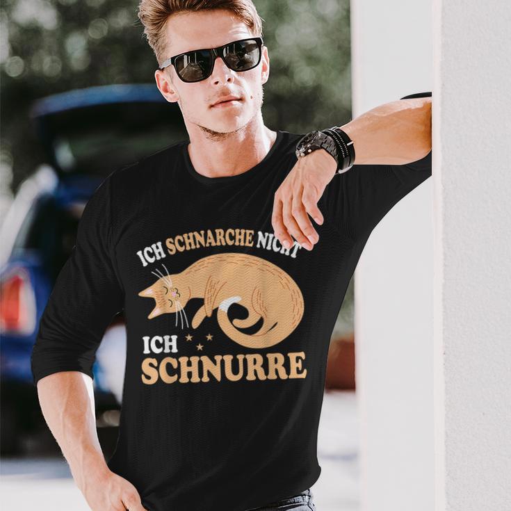 Ich Schnarche Nicht Ich Schnurre Katzen Official Sleep Langarmshirts Geschenke für Ihn