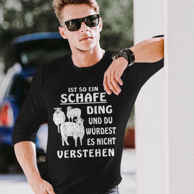 Ist So Ein Schafe Ding Schaf Farmer Schäfer German Langarmshirts Geschenke für Ihn