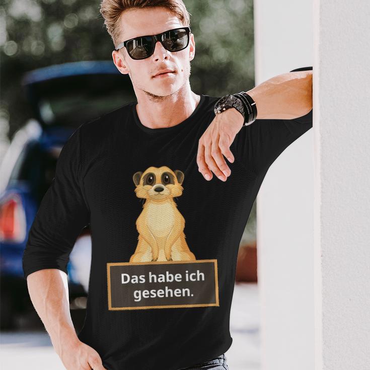 Lehrer Das Habe Ich Gesehen Erdmännchen Saying Langarmshirts Geschenke für Ihn