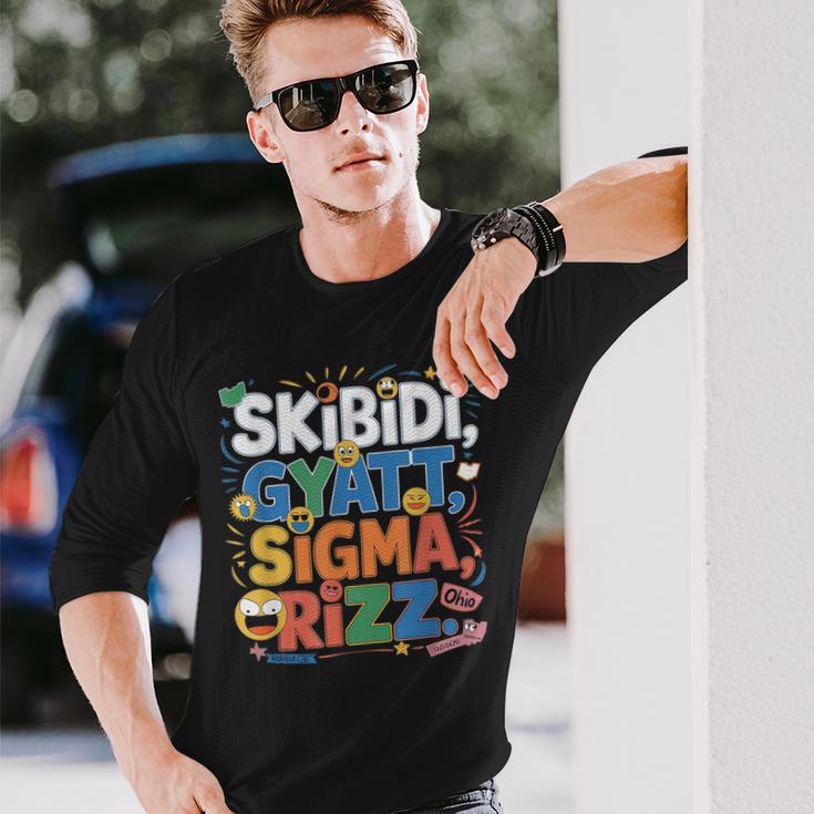 Ohio Skibidi Gyatt Sigma Rizz Langarmshirts Geschenke für Ihn