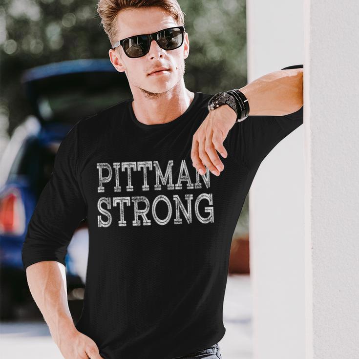 Pittman Strong Squad Family Reunion Last Name Team Custom Langarmshirts Geschenke für Ihn