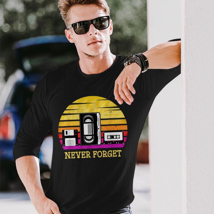 Retro Diskettehs The 80S Never Forget Langarmshirts Geschenke für Ihn