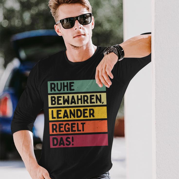 Ruhe Behalten Regelt The Saying In Retro Colours S Langarmshirts Geschenke für Ihn