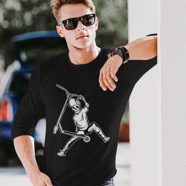 Scooter Stunt Skeleton Scooter Langarmshirts Geschenke für Ihn