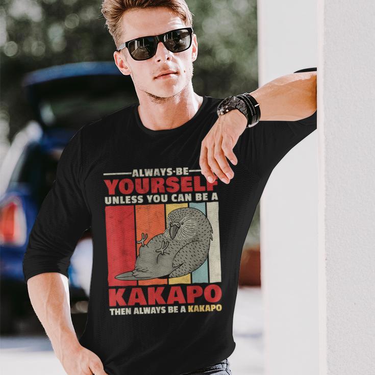 Sei Ein Kakapo New Zealand Parrot Slogan Langarmshirts Geschenke für Ihn