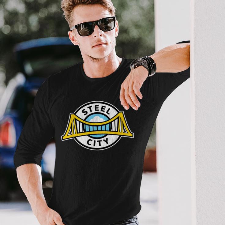 Sl City Pittsburgh Logo Der Stadt Der Brücken Langarmshirts Geschenke für Ihn