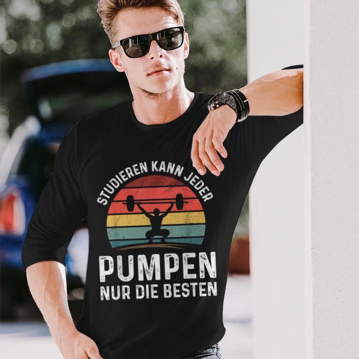 Studier Kann Jeder Pump Gym Workout Gym Slogan Langarmshirts Geschenke für Ihn